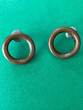 Brass Rings Earrings Pierced
